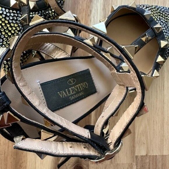 Valentino Rockstud Crystal Camo Kitten Heels Slingback Pump - Picture 11 of 13